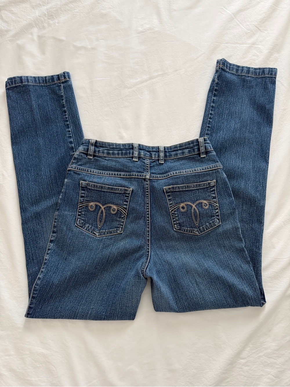 Classic Blue Women's Denim Jeans - Back Pocket Embroidery by Westport
